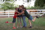 volunteers hugging